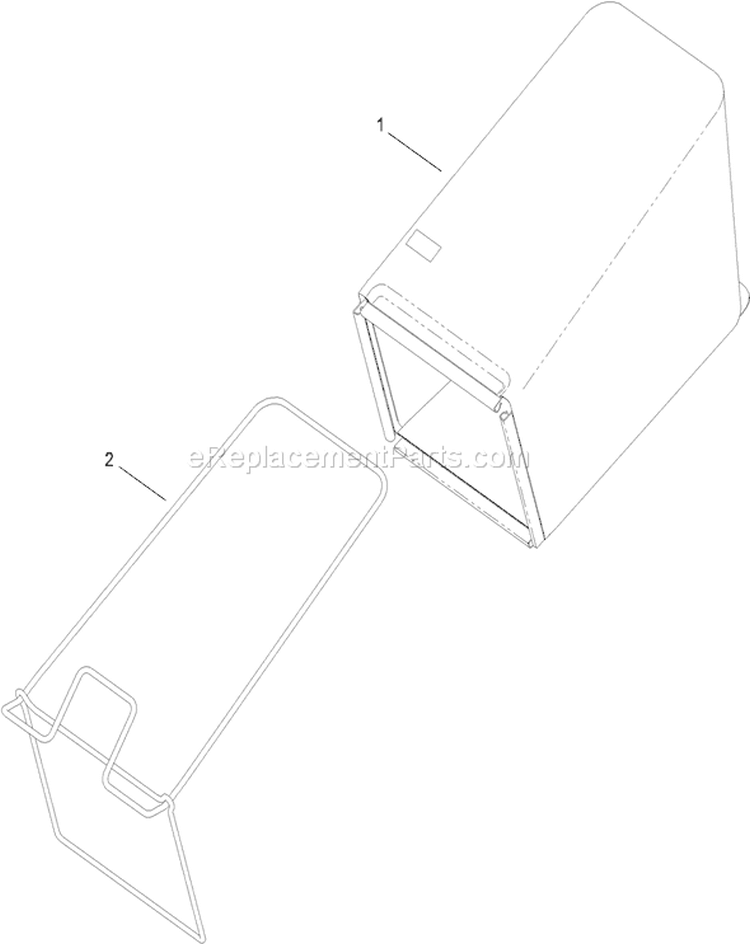 Rear Bag Assembly Diagram and Parts List for 310000001-310999999 - 2010 Toro Lawn Mower