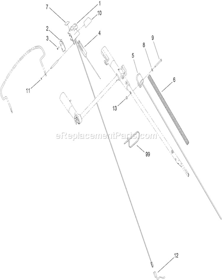 Switch Assembly Diagram and Parts List for 310000001-310999999 - 2010 Toro Lawn Mower