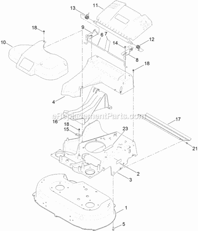 Deck_And_Frame_Assembly Diagram and Parts List for 312017873 - 312999999 Toro Lawn Mower