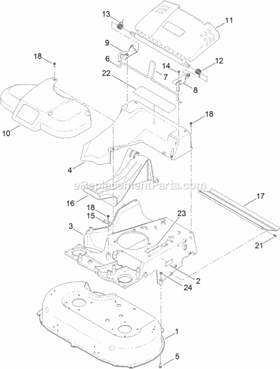 Deck_And_Frame_Assembly Diagram and Parts List for 313000001 - 313999999 Toro Lawn Mower