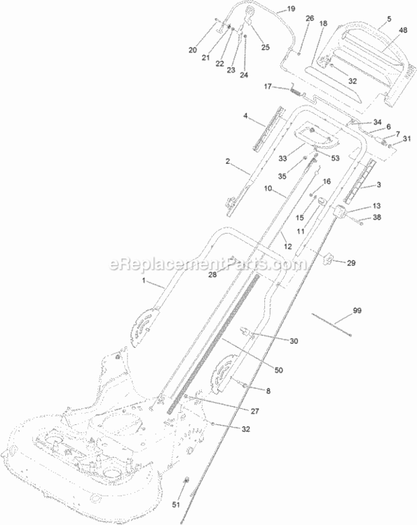 Handle_Assembly Diagram and Parts List for 313000001 - 313999999 Toro Lawn Mower