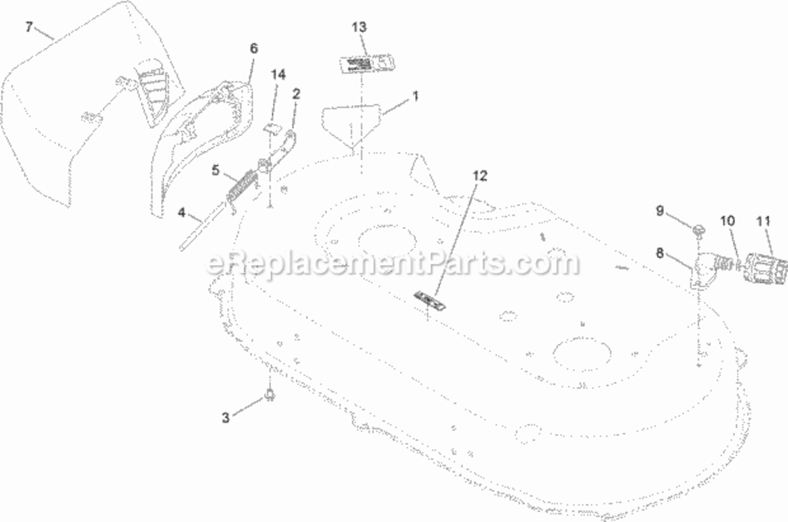 Side_Discharge_Shute_Assembly Diagram and Parts List for 312000001 - 312008661 Toro Lawn Mower