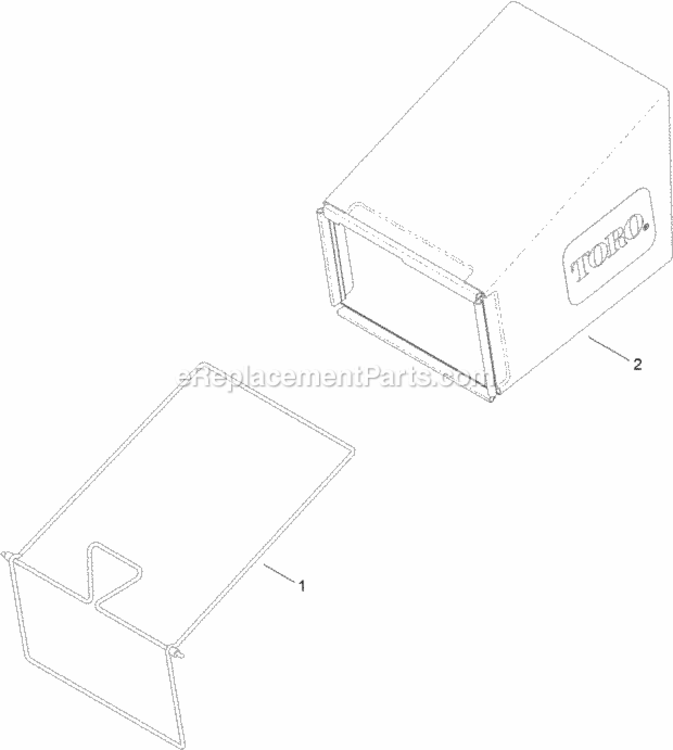 Bag_Assembly Diagram and Parts List for 313000001 - 313999999 Toro Lawn Mower