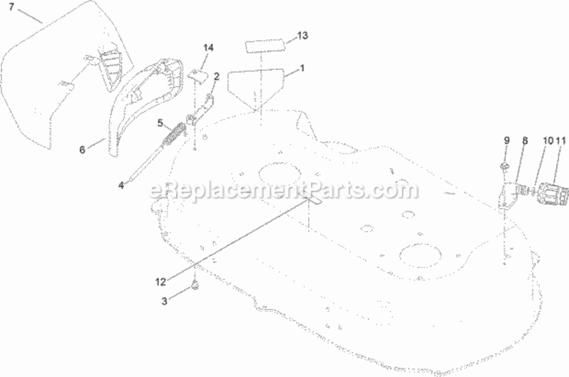Side_Discharge_Chute_Assembly Diagram and Parts List for 313000001 - 313999999 Toro Lawn Mower