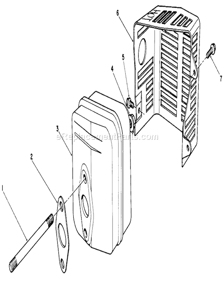 Muffler Assembly Diagram and Parts List for 2000001-2999999 - 1992 Toro Lawn Mower