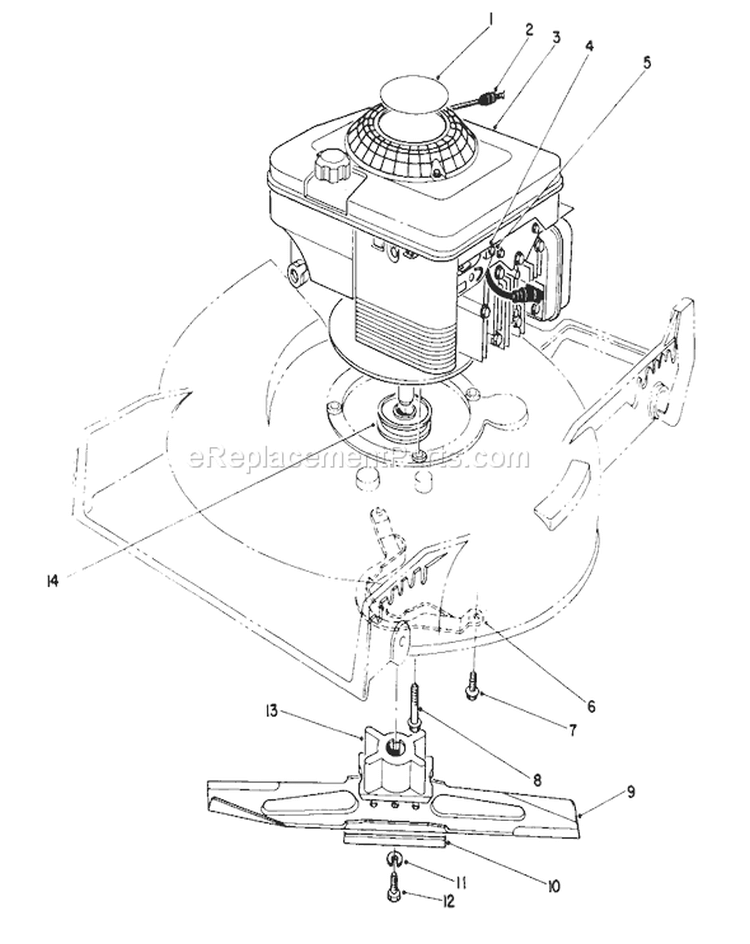 Engine Assembly Diagram and Parts List for 2000001-2999999 - 1992 Toro