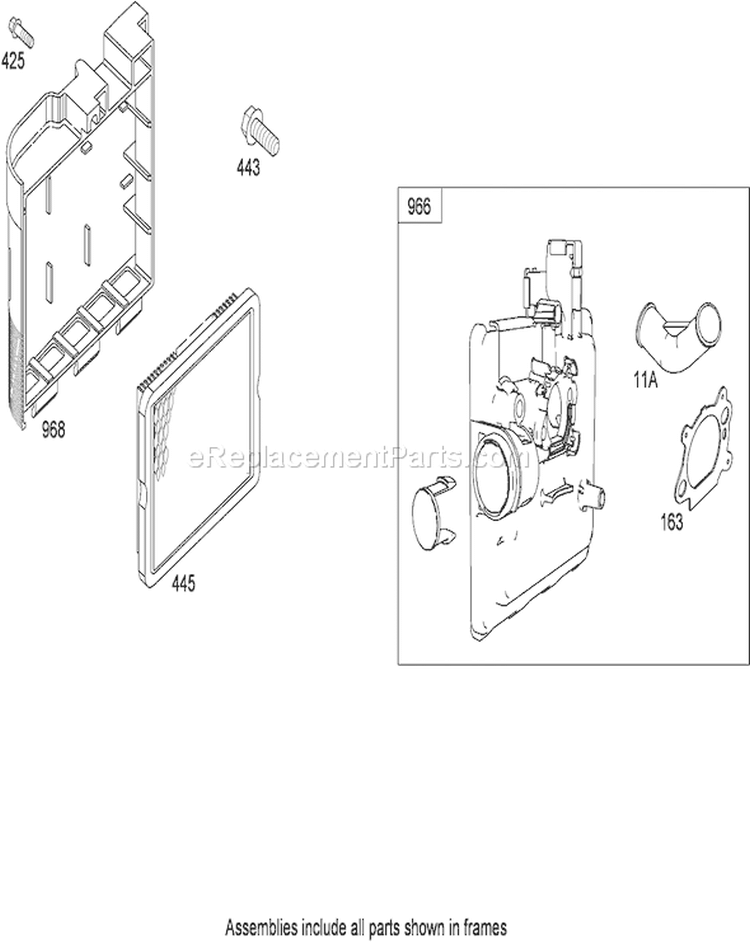 Air Cleaner Assembly Diagram and Parts List for 290000001-290999999 - 2009 Toro Lawn Mower