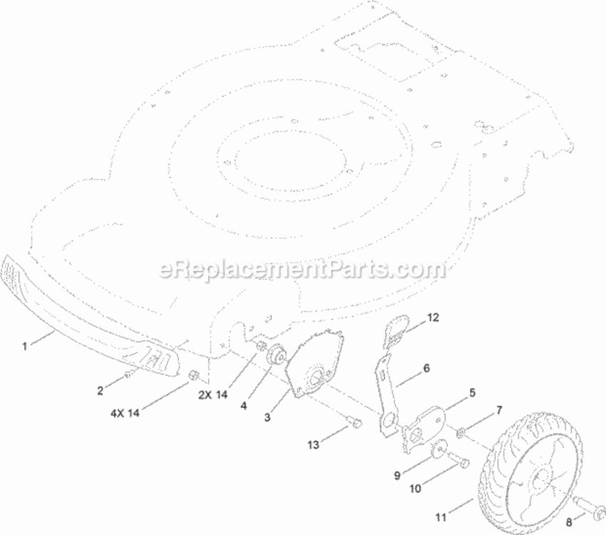 Front_Wheel_And_Height-Of-Cut_Assembly Diagram and Parts List for 311000001 - 311999999 Toro Lawn Mower
