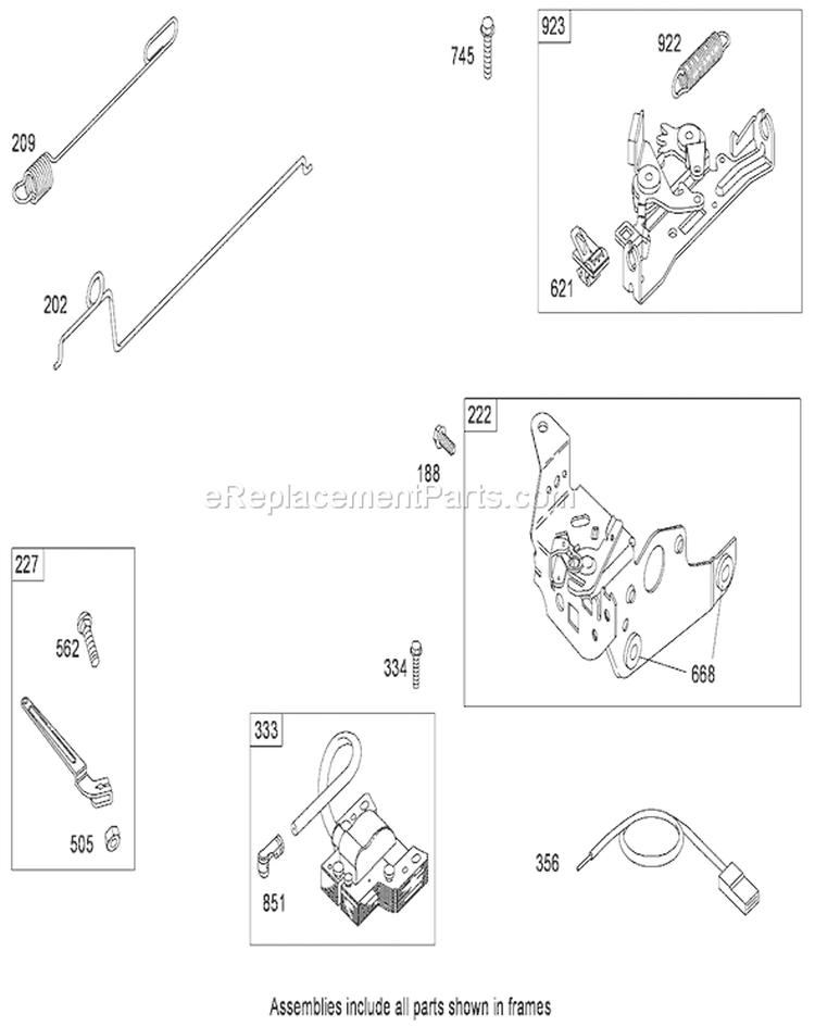 Governor Assembly Diagram and Parts List for 280011042-280999999 - 2008 Toro Lawn Mower