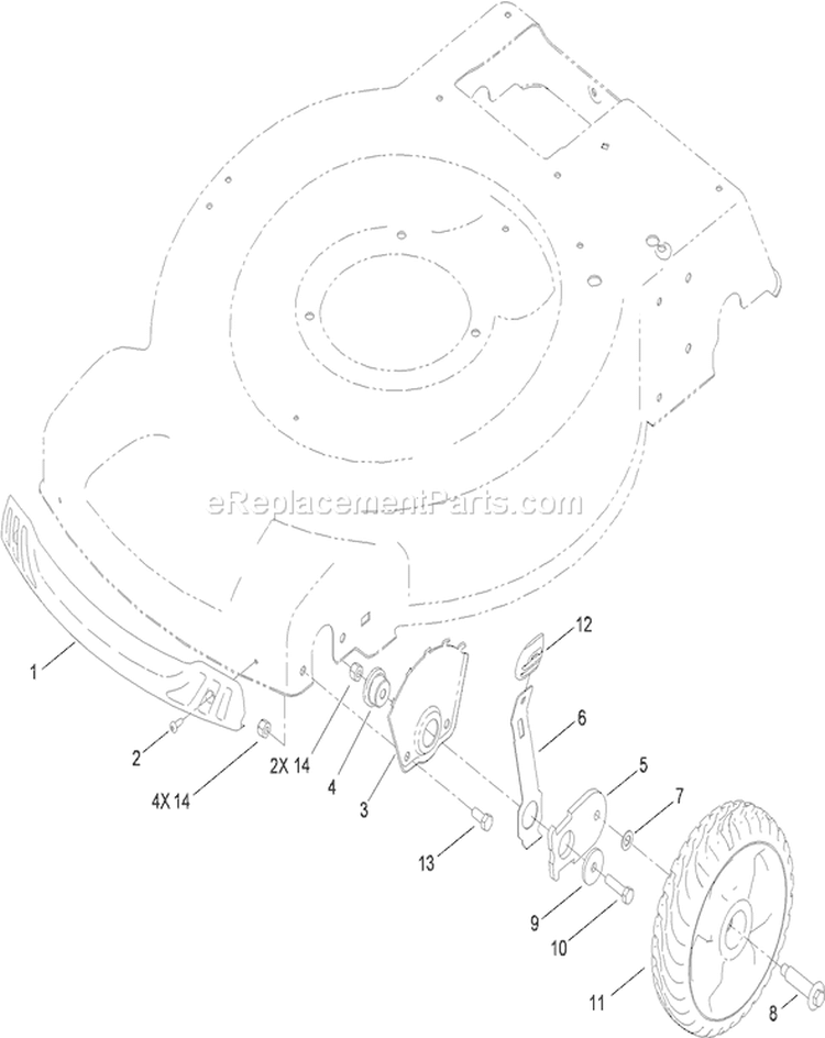 Front Wheel and Height-of-Cut Assembly Diagram and Parts List for 310000001-310999999 - 2010 Toro Lawn Mower