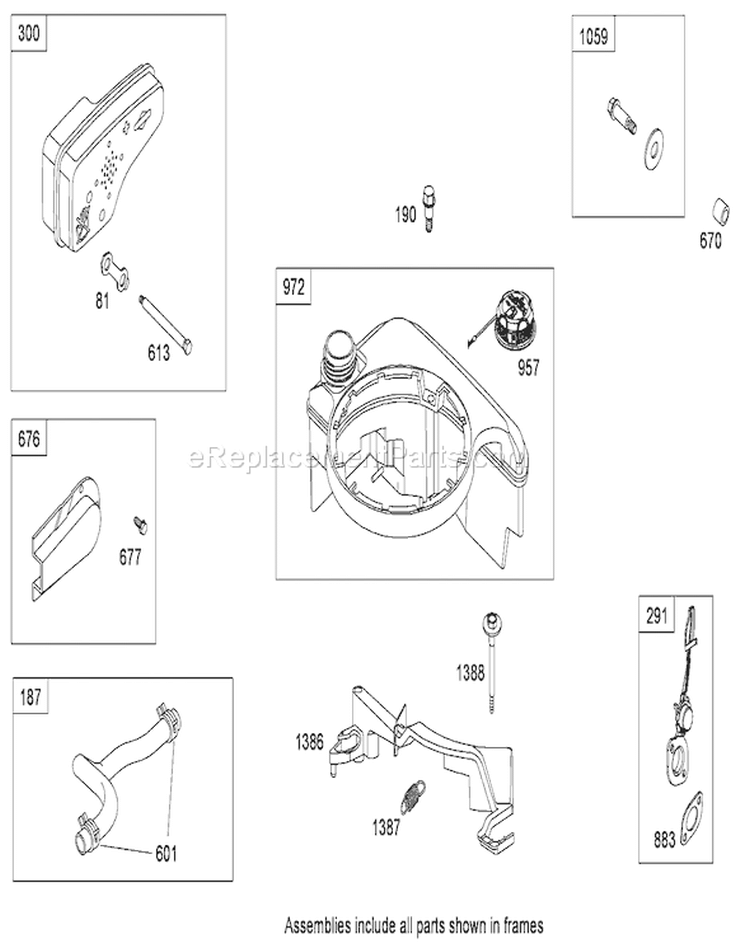 Muffler and Fuel Tank Assembly Diagram and Parts List for 280000001-280999999 - 2008 Toro Lawn Mower