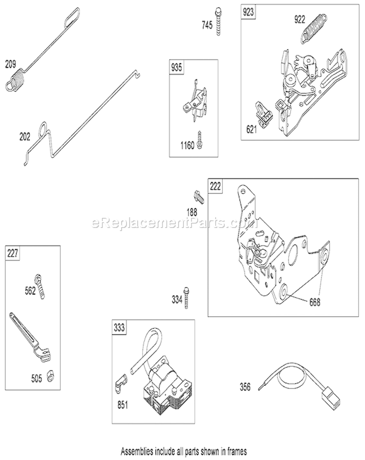 Governor Assembly Diagram and Parts List for 280000001-280999999 - 2008 Toro Lawn Mower