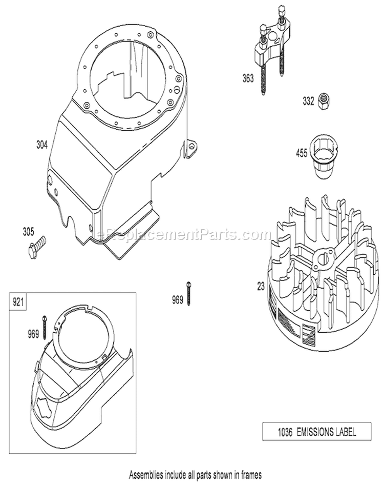 Blower Housing Assembly Diagram and Parts List for 280000001-280999999 - 2008 Toro Lawn Mower