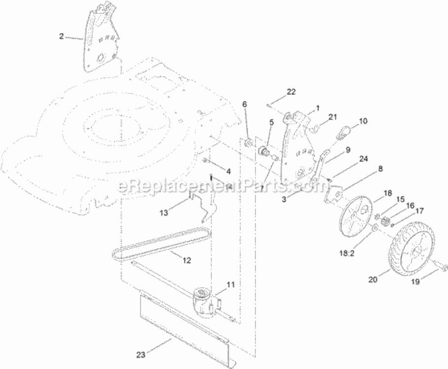 Transmission_And_Rear_Wheel_Drive_Assembly Diagram and Parts List for 312000001 - 312999999 Toro Lawn Mower
