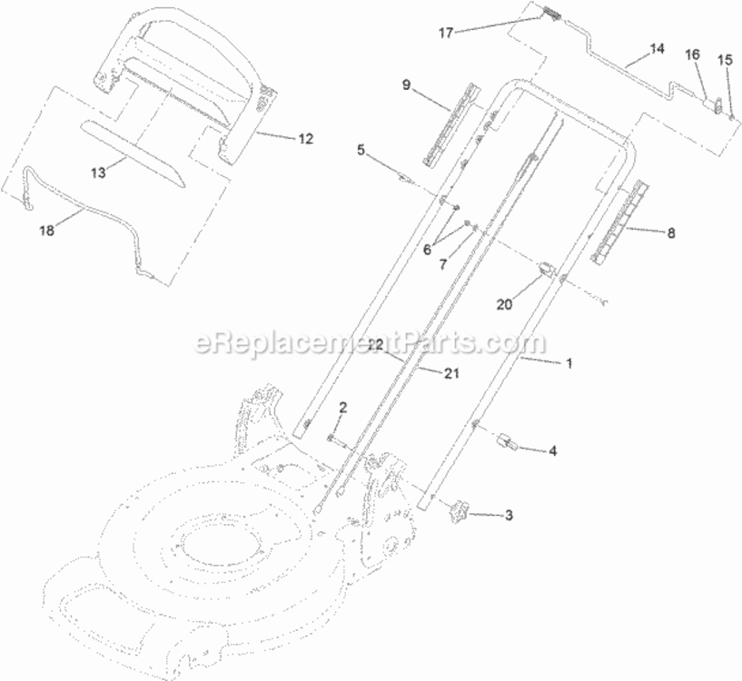 Handle_Assembly Diagram and Parts List for 313000001 - 313999999 Toro Lawn Mower