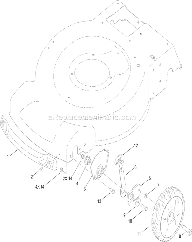 Front Axle Assembly Diagram and Parts List for 310000001-310999999 - 2010 Toro Lawn Mower