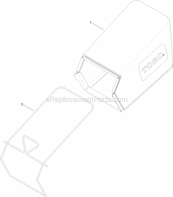 Rear_Bag_Assembly Diagram and Parts List for 314000001 - 314999999 Toro Lawn Mower