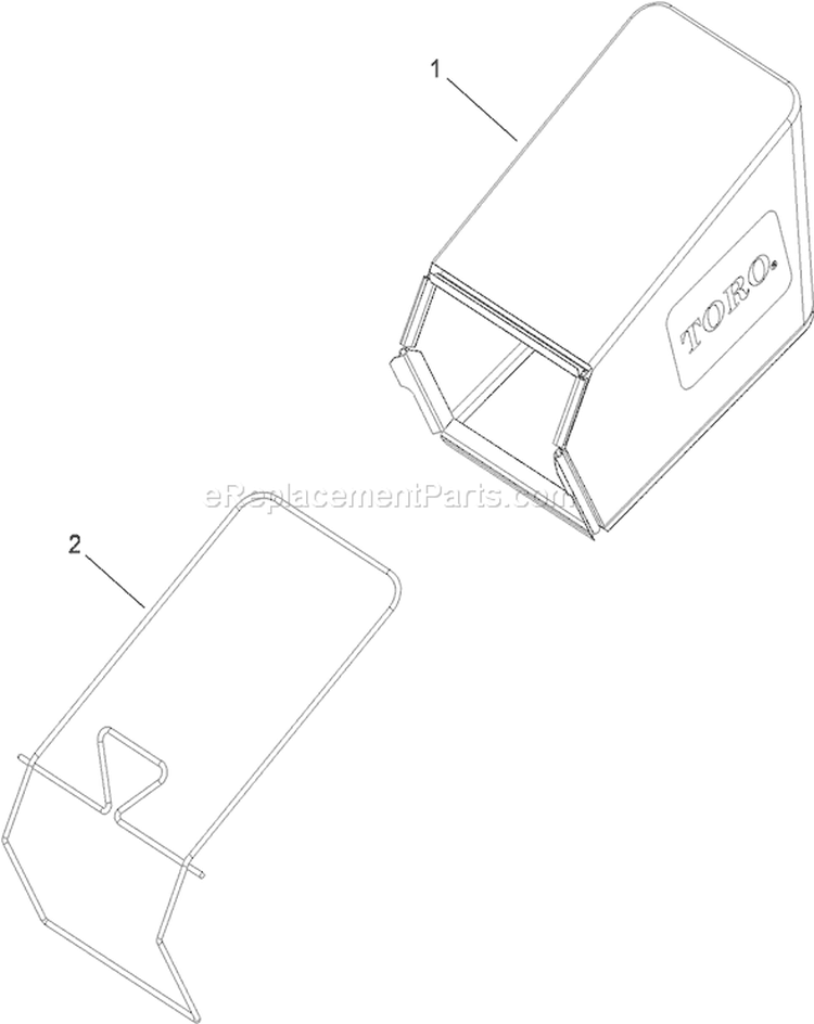Rear Bag Assembly Diagram and Parts List for 290000001-290999999 - 2009 Toro