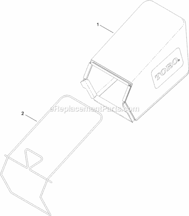 Rear_Bag_Assembly Diagram and Parts List for 313000001 - 313999999 Toro Lawn Mower