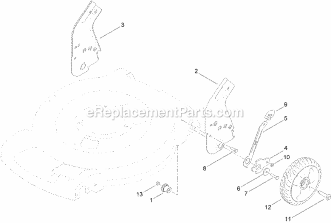 Rear_Wheel_And_Height-Of-Cut_Assembly Diagram and Parts List for 313000001 - 313999999 Toro Lawn Mower