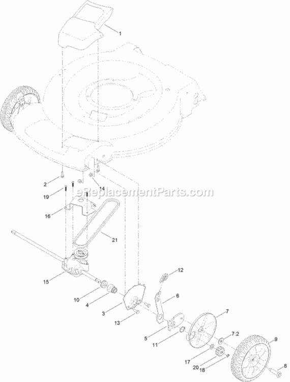 Transmission_And_Front_Wheel_Drive_Assembly Diagram and Parts List for 314200001 - 314999999 Toro Lawn Mower
