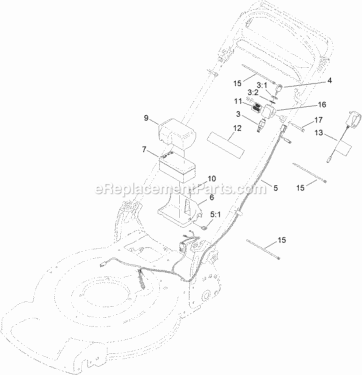 Electrical_Assembly Diagram and Parts List for 312000001 - 312999999 Toro Lawn Mower