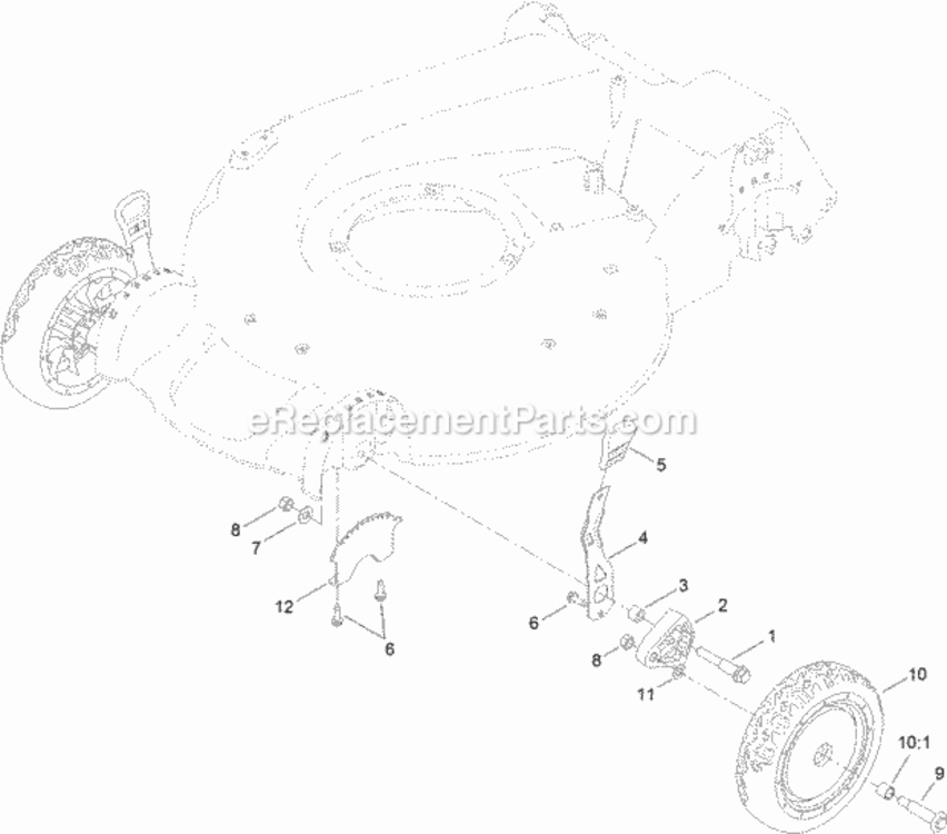 Front_Wheel_And_Height-Of-Cut_Assembly Diagram and Parts List for 312000001 - 312999999 Toro Lawn Mower