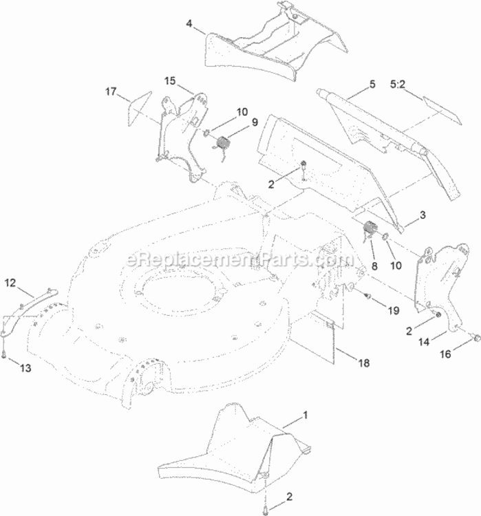 Rear_Door_And_Mulch_Plug_Assembly Diagram and Parts List for 313000001 - 313999999 Toro Lawn Mower
