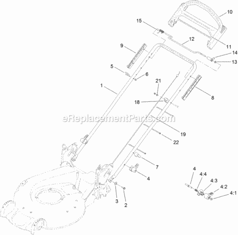 Handle_Assembly Diagram and Parts List for 312000001 - 312999999 Toro Lawn Mower