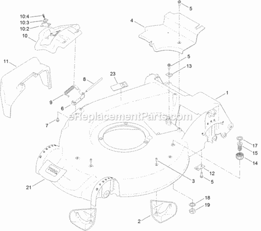 Housing_Assembly Diagram and Parts List for 312000001 - 312999999 Toro Lawn Mower