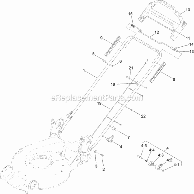Handle_Assembly Diagram and Parts List for 313000001 - 313999999 Toro Lawn Mower