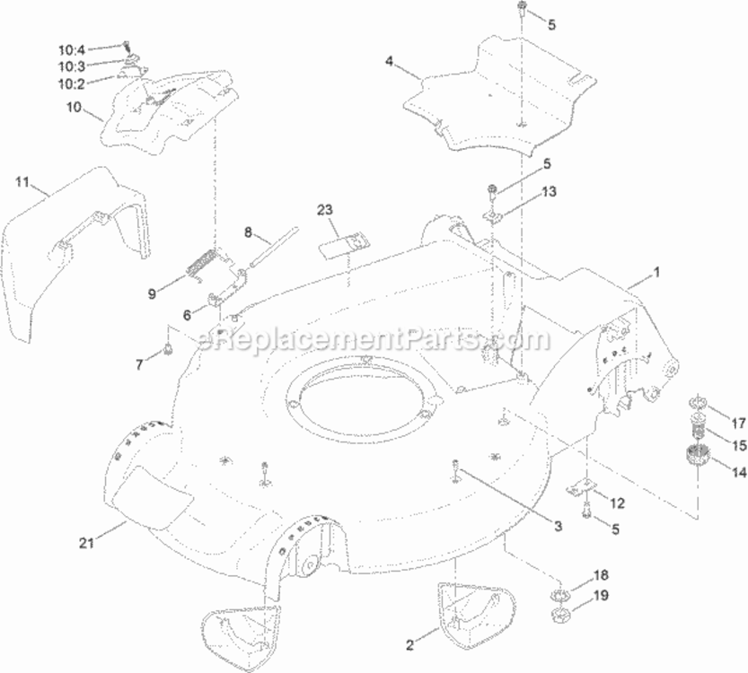 Housing_Assembly Diagram and Parts List for 314000001 - 314999999 Toro Lawn Mower