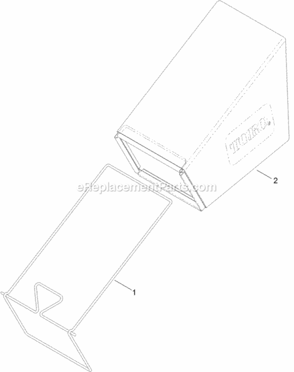 Bag_Assembly Diagram and Parts List for 312000001 - 312999999 Toro Lawn Mower