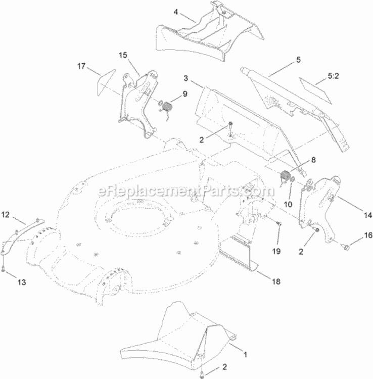 Rear_Door_And_Mulch_Plug_Assembly Diagram and Parts List for 312000001 - 312999999 Toro Lawn Mower