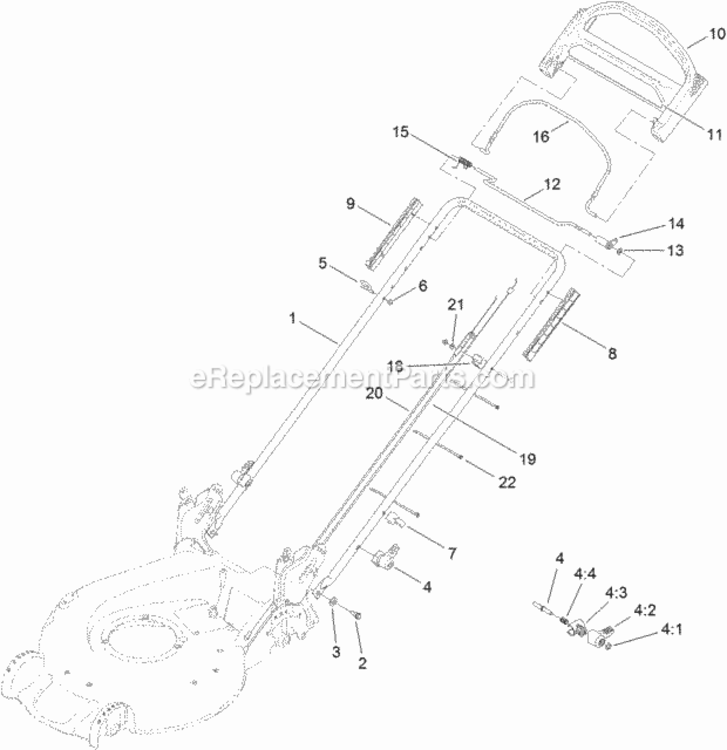 Handle_Assembly Diagram and Parts List for 312000001 - 312999999 Toro Lawn Mower