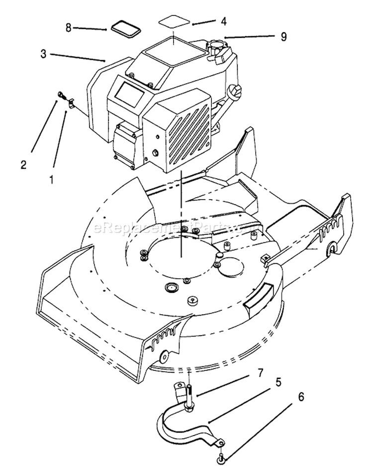 Engine Assembly Diagram and Parts List for 49000001-49999999 - 1994 Toro Lawn Mower