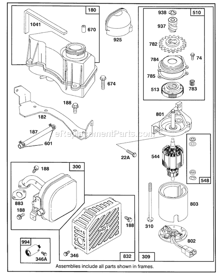 Page G Diagram and Parts List for 49000001-49999999 - 1994 Toro Lawn Mower