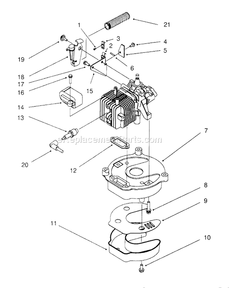 Brake & Muffler Assembly (model No. 20442 Only) Diagram and Parts List for 6900001-6999999 - 1996 Toro Lawn Mower