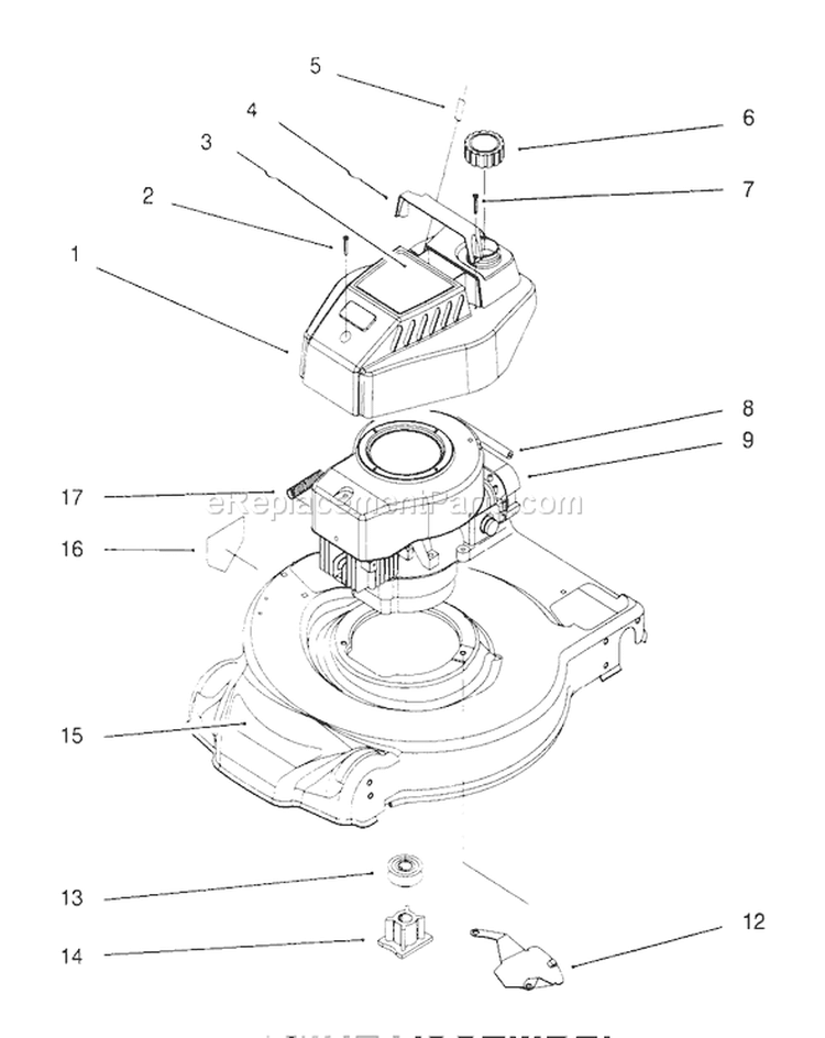 Engine Assembly Diagram and Parts List for 6900001-6999999 - 1996 Toro Lawn Mower