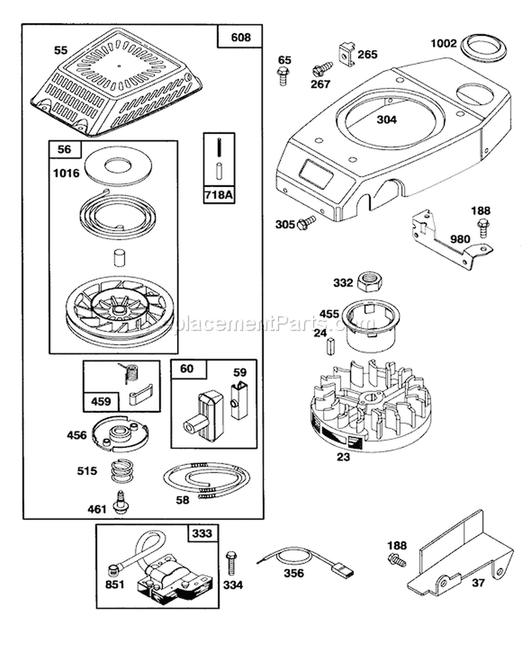 Page V Diagram and Parts List for 5900001-5999999 - 1995 Toro Lawn Mower