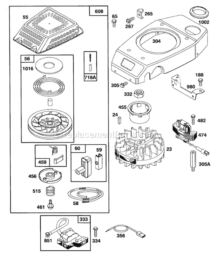 Page AC Diagram and Parts List for 5900001-5999999 - 1995 Toro Lawn Mower
