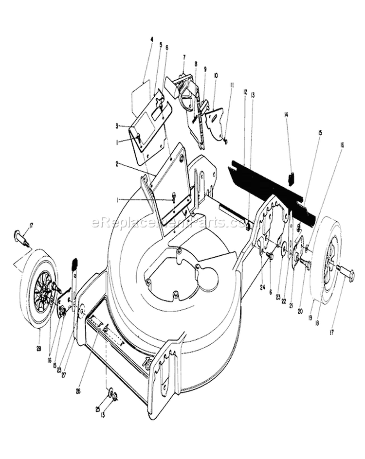 Housing Assembly Diagram and Parts List for 7000001-7999999 - 1987 Toro Lawn Mower