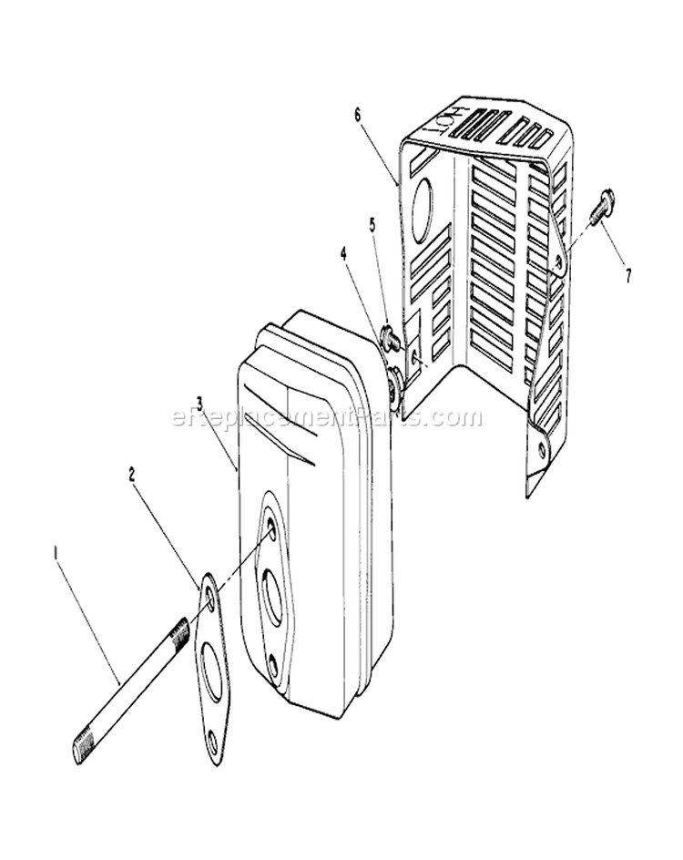 Muffler Assembly Diagram and Parts List for 8000001-8999999 - 1988 Toro Lawn Mower