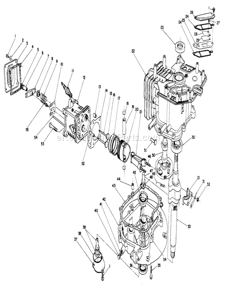 Engine Diagram and Parts List for 8000001-8999999 - 1988 Toro Lawn Mower