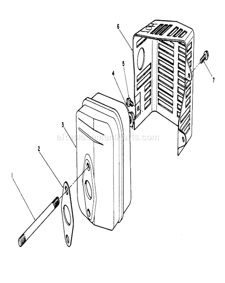 Muffler Assembly Diagram and Parts List for 8000001-8999999 - 1988 Toro Lawn Mower