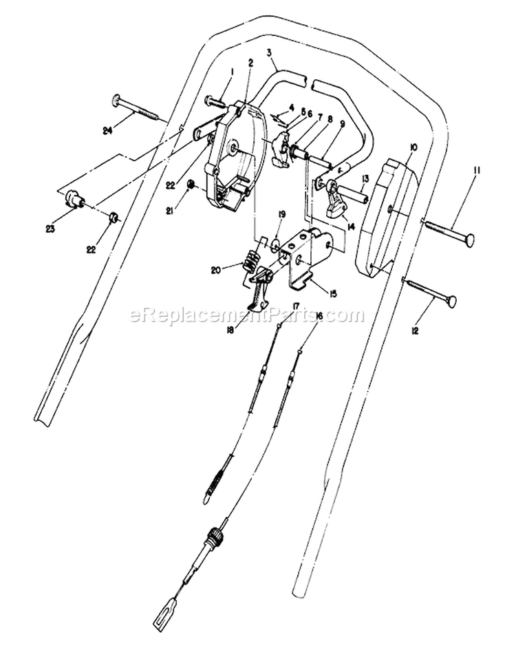 Traction Control Assembly Diagram and Parts List for 8000001-8999999 - 1988 Toro Lawn Mower