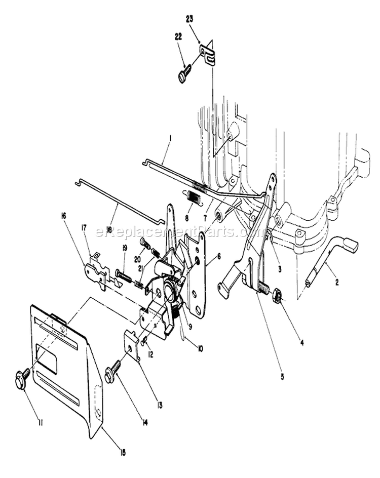 Governor Assembly Diagram and Parts List for 8000001-8999999 - 1988 Toro Lawn Mower