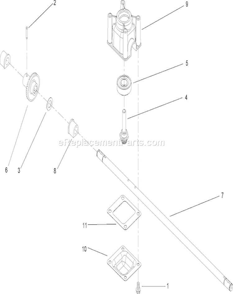 Transmission Diagram and Parts List for 250000001-250999999 - 2005 Toro Lawn Mower