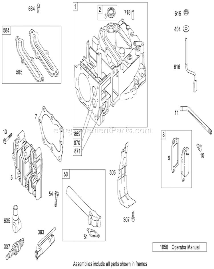 Cylinder Assembly Diagram and Parts List for 290000001-290999999 - 2009 Toro Lawn Mower