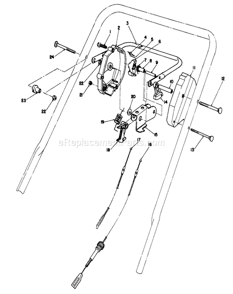 Traction Control Assembly Diagram and Parts List for 7000001-7999999 - 1987 Toro Lawn Mower